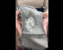 She shows her dirty grool stained panty