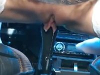 Russian girl riding and dripping pussy juice on the gear shift