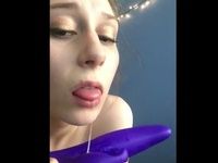 Sex toy masturbation and grool tasting
