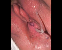 Close up grool dripping clit play